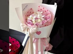 인기 있는 왈츠 폴카 점 한 조각 모양의 잎 꽃 뭉치 포장 종이 520 어머니 날 fl