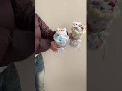 도파민 폴카 닷 직물 마친 꽃다발 비누 장미 발렌타인 데이 선물 친구와 여자 친구