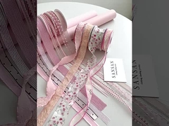 리자오 메인 시리즈 리본 꽃 꽃꽃차례 장식 플로트 수작업 꽃 DIY 선물 포장 줄무늬