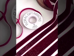 빨간색 시리즈 얇은 반짝이는 벨벳 리본