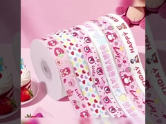 딸기 곰 생일 리본