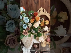 모의 꽃 장미, 6개의 머리 도라 장미 폭포, 가짜 꽃 장식, 결혼식 꽃다발