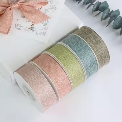 주문 폴리에스터 선물 포장 리본 디자인 대나무 관절 쌍면 직물 크로그레인 공예품 online manufacture