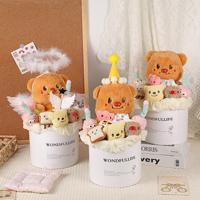 주문 노란 크림 손으로 인형을 들고 졸업 꽃束 곰 냄비 휴가 선물 여자 친구 생일 중국 발렌타인 데이 손 들고 꽃 선물 online manufacture