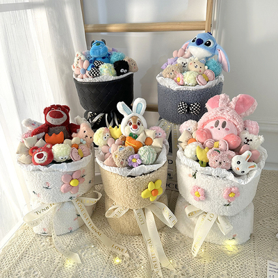 주문 발렌타인 데이 선물 창의적인 플러시 인형 빛 시뮬레이션 꽃다발 여러 가지 색상 옵션 online manufacture