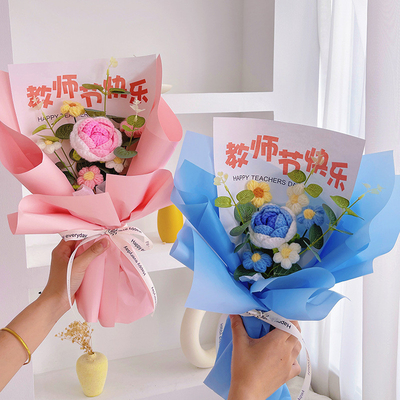 주문 스승의 날 전용 장미꽃차례 수작업 넥타이 꽃 선물 교사용 현실적인 모양의 가닥 꽃 online manufacture