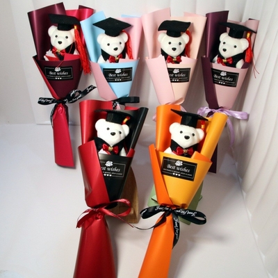 주문 10x35cm 졸업식 폼 곰 꽃받침상 친구들과 함께 축하하고 여러 가지 색상의 학교 행사 online manufacture