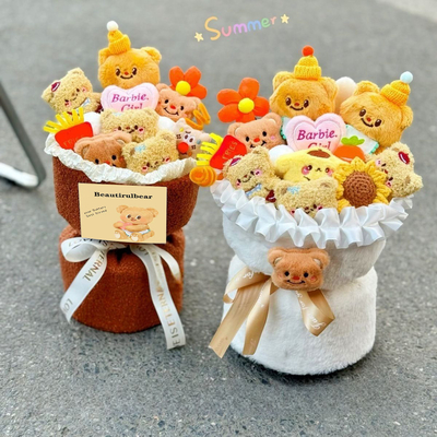 주문 독특한 어머니날 선물 버터 곰 플러시 인형 꽃받침대 여성 사랑하는 사람들을 위해 여러 가지 색상 online manufacture