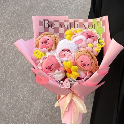 주문 루피 리틀 비버 플러시 인형 꽃받침줄 루피 귀여운 만화 플러시 장난감 창의적인 생일과 졸업 시즌 선물 소녀 같은 마음을 가진 사람들을 위해 online manufacture