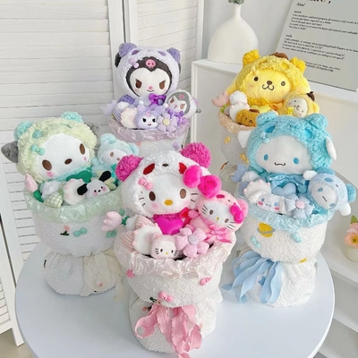 주문 손잡이 꽃꽃차례 만화 플러시 인형 꽃차례 생일 선물 여자 친구 중국인의 발렌타인 데이 생일 선물 online manufacture