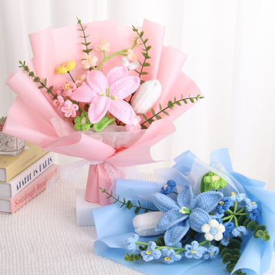 좋은 가격 국경 횡단 어머니 날 선물 생일 넥타이 장미 꽃다발 솜 넥타이 햇꽃 시뮬레이션 꽃 나리 온라인으로