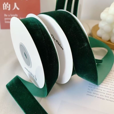 주문 잉크 녹색 벨벳 단면 벨벳 섬유 리본 벨벳 실크 리본 수작업 DIY 활꽃차례 포장 선물 online manufacture