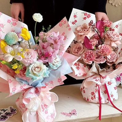 주문 봄 꽃 포장 종이, 두꺼워진 신선한 꽃꽃차례 포장 종이, 방수 인쇄 포장 종이, 꽃 가게 꽃 예술 포장 online manufacture