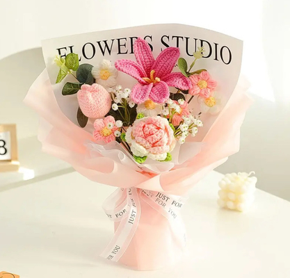 주문 이미 만들어진 인공 직물 파란색 장미 크로켓 꽃 장미 기념일 발렌타인 데이 선물 online manufacture