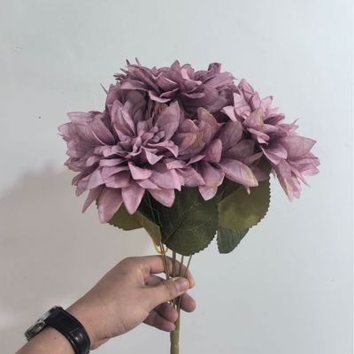 주문 달리아 실크 꽃 촬영 수비품, 결혼식실 테이블 장식 온라인 제조
