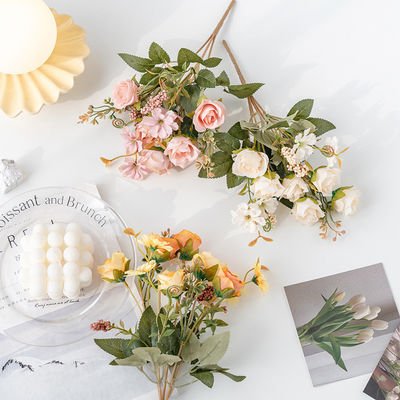 주문 장미, 작은 꽃다발, 단꽃, 인공 꽃, 녹색 식물, 거실 실크 꽃, 장식 꽃, 장식품 및 꽃 온라인 제조