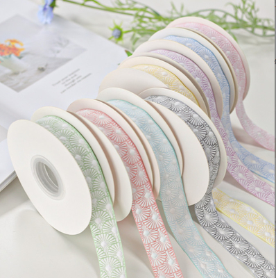 주문 2.5cm 중국 전통 무늬 물고기 규모 무늬 리본 꽃 포장 기념품 장식 재료 리본 online manufacture