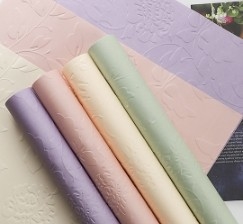 주문 패션 3D 엠보스 로즈 리리프 아트 꽃 포장용 종이 online manufacture
