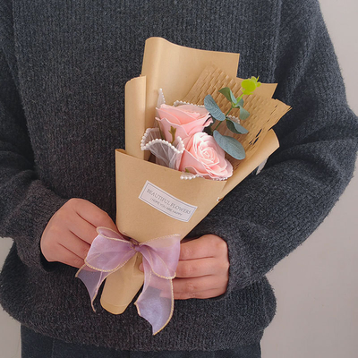 주문 인공 장미 단일 바 비누 꽃다발, 고구마 영원한 꽃, 축제 선물 장식 online manufacture