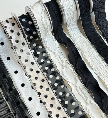 주문 DIY 장식 꽃 포장 14m 흑백 리본 칠석 꽃다발 리본 꽃집 온라인 제조