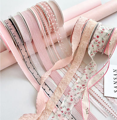 주문 르자오 허니 시리즈 리본 꽃다발 장식 플로트 수제 꽃 DIY 선물 포장 스트랩 폴리에스터 소재 색상 견뢰도 온라인 제조