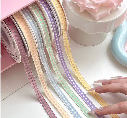 주문 랜스 점핑 그리드 리본 꽃 펀들 Bow 넥타이 케이크 베이킹 리본 플로럴 아트 핸드메이드 DIY 재료 온라인 제조