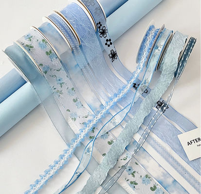 주문 인공 푸른 바다 꿈 찾기 시리즈 리본 꽃다발 포장 리본 꽃 장식 재료 배치 수제 DIY 온라인 제조