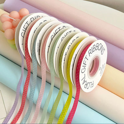 주문 폴리에스터 양면 물방울 리본 1cm/18m 수제 DIY 포장 꽃다발 및 리본 장식에 적합 온라인 제조