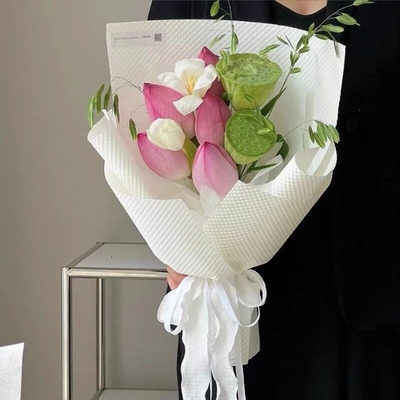 주문 3D 예술 엠보싱 방수 꽃 예술 크라프트 종이 장식 선물 포장 꽃집 포장지 (다양한 색상) online manufacture