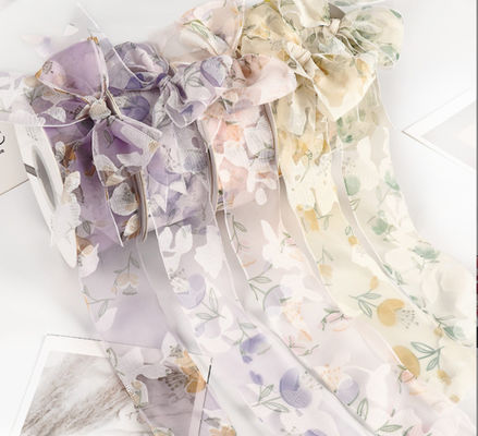 주문 세척 가능한 퀴시 발렌타인 데이 꽃 춤 리본 꽃 뭉치 꽃 리본 수제 다이 활 장식 리본 꽃 예술 흰색 온라인 제조