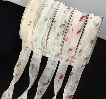 좋은 가격 퀴시 발렌타인 데이 꽃다발 포장 신선한 꽃 리본 및 3cm/10m 사용용 포장 온라인으로