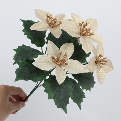 주문 포인세티아 크리스마스 장식, 결혼 선물, 가짜 꽃다발, DIY 장식, 모조 꽃의 국경 간 시뮬레이션 online manufacture