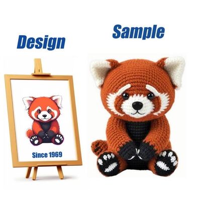 주문 니트 장난감 인형 봉제 인형 맞춤형 봉제 귀여운 Amigurumi 팬더 인형 봉제 야생 동물 장난감 팬더 크로 셰 뜨개질 봉제 인형 온라인 제조