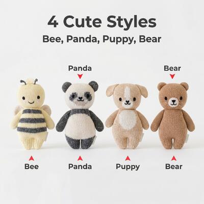 주문 손으로 엮은 동물 장난감 - 4 귀여운 스타일 Bee Panda Puppy Bear - 신생아용 사랑스러운 부드러운 크로체트 플러시 온라인 제조