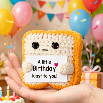주문 손으로 만든 크로켓 넥타이 빵 토스트 플러시 장난감 미니 인형과 긍정적 인 격려 카드 생일 파티 선물 온라인 제조
