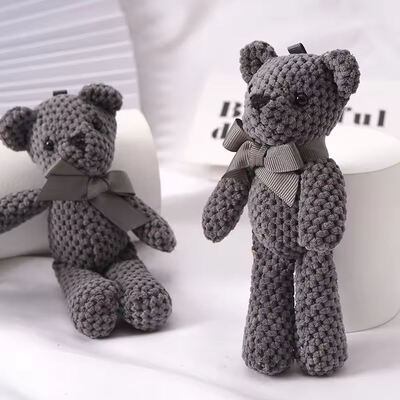 주문 키 펜던트 펜던트 인형 선물 아기 선물 수제 크로 셰 뜨개질 곰 장난감 인형 인형 아기 컴포트 인형 부드러운 플러시 장난감 온라인 제조