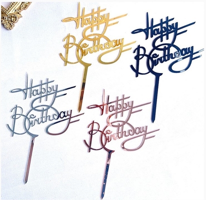 주문 창조적 아크릴 수직 생일 축하 케이크 상층 생일 축하 컵케이크 상층들 online manufacture