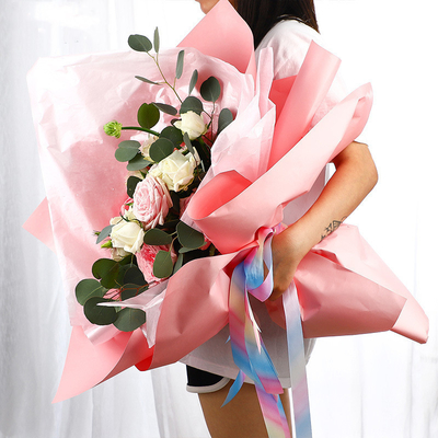 좋은 가격 종이 58*58cm 많은 설계를 감싸는 CMYK 패션 인쇄된 꽃 온라인으로