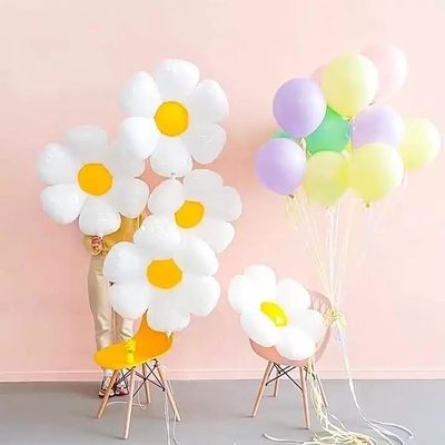 좋은 가격 Ins 스타일 귀여운 데이지 꽃 모양 포일 풍선 글로보스 파티 장식 온라인으로