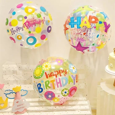 좋은 가격 도매 18 인치 투명한 만화 생일 풍선 라운드 파티 풍선 DIY 장식 포일 풍선 온라인으로