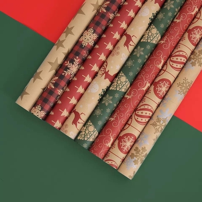 좋은 가격 크리스마스 포장지 50*70cm 80g Kraft 종이 선물 종이 감싸기 온라인으로