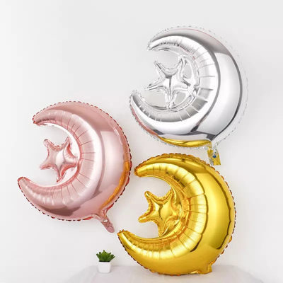 좋은 가격 이슬람교도 아이드 알피트 해리 라야 라마단 달 별 알루미늄 호일 풍선기구 선물 완구 24Inch 온라인으로