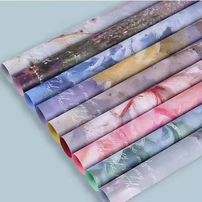 좋은 가격 50g 핫 워터 پروف 디자이너 래핑 페이퍼 꽃 녹색 꽃 꽃 페인팅 온라인으로