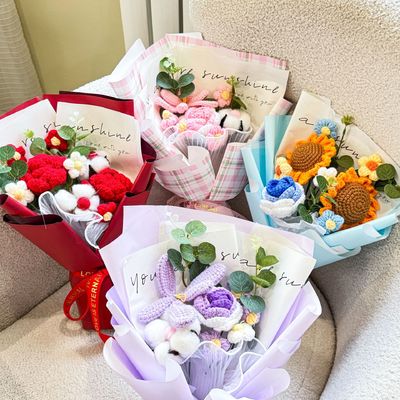 좋은 가격 520 엄마의 날 꽃束 羊毛 针织  हस्त제품 꽃 졸업 시즌 온라인으로