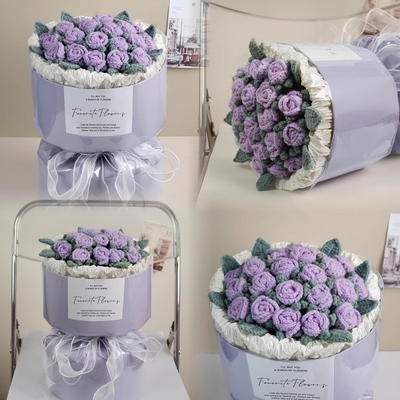 좋은 가격 버블 로즈 수작업 넥타이 류 꽃 줄기 국제 여성의 날과 교사 날 교사와 엄마를위한 창의적인 꽃 줄기 온라인으로