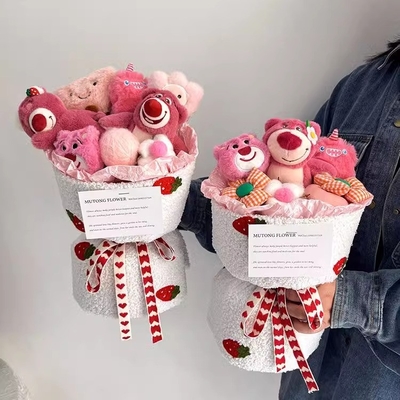 좋은 가격 애니메이션 딸기곰 인형 꽃꽃차례 딸기곰 꽃꽃차례 여자 친구 인형 꽃꽃차례 퀴시 축제 발렌타인 데이 졸업 고백 온라인으로