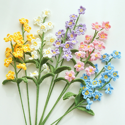 좋은 가격 7x44cm 수작업 넥타이 잊어지지 마 Bouquet Crochet 인공 꽃 배열 여러 색상 온라인으로