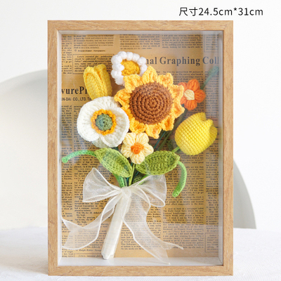 좋은 가격 핸드메이드 크로켓 햇꽃 영원한 꽃 프레임 교수 장식 선물 교사 날 22x17.5x4.5cm 넥타이 덩어리 온라인으로