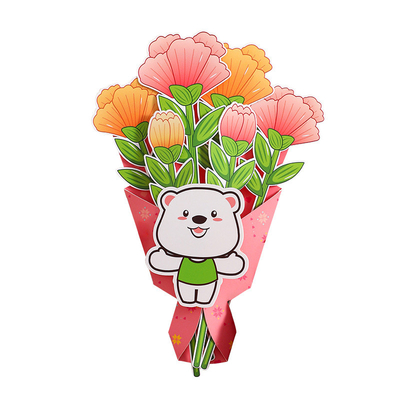 좋은 가격 어머니 날 선물 꽃꽃차례, 축하 카드 DIY 손으로 만든 종이 소재 키트. 유치원 어린이들에게 선물하기 위한 손잡이 꽃꽃차례 온라인으로