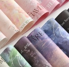 좋은 가격 고품질 인터넷 유명인 기름 페인팅 종이 예술 종이 꽃 포장 종이 온라인으로